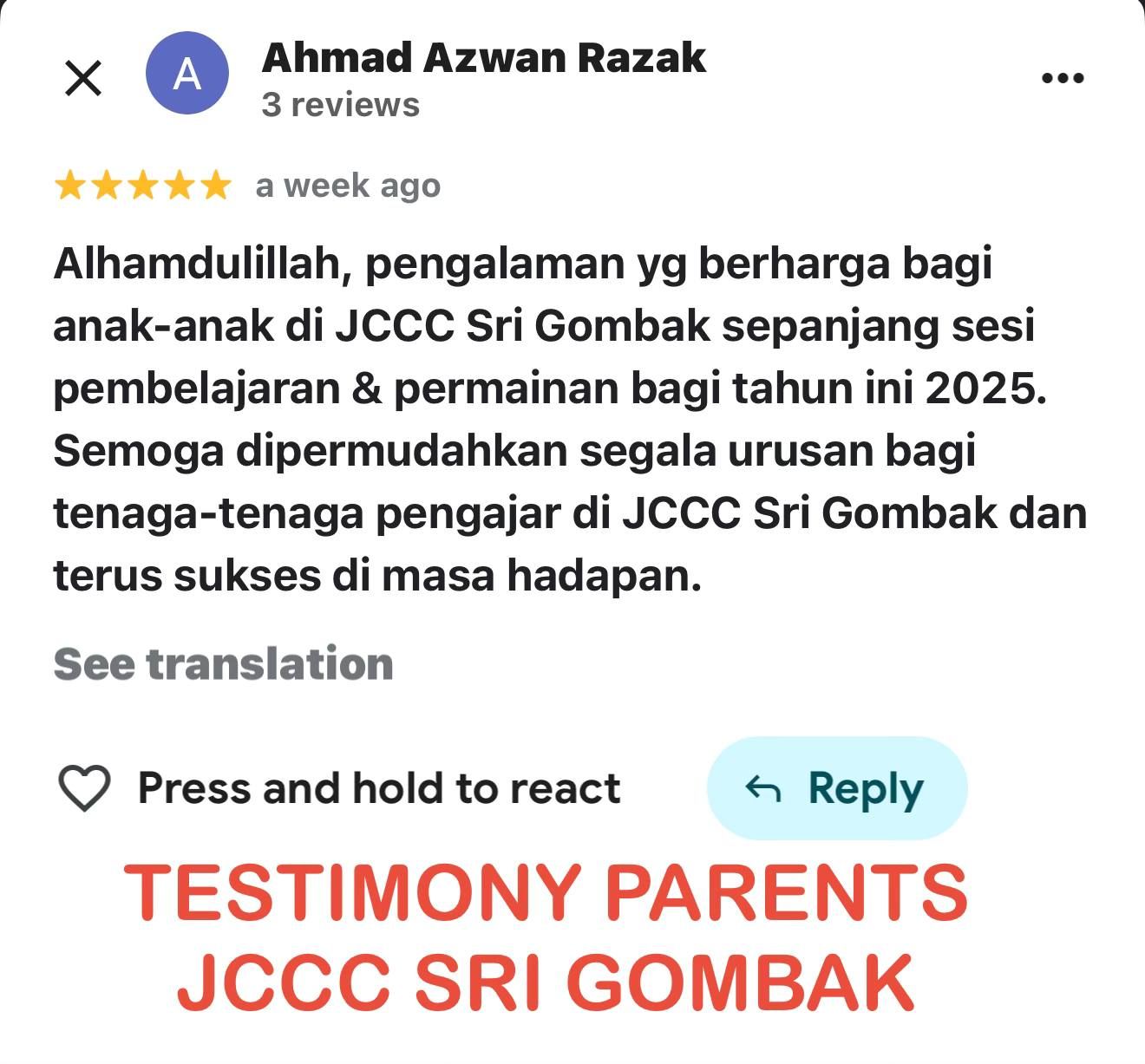 Testimoni Ahmad Azwan Razak