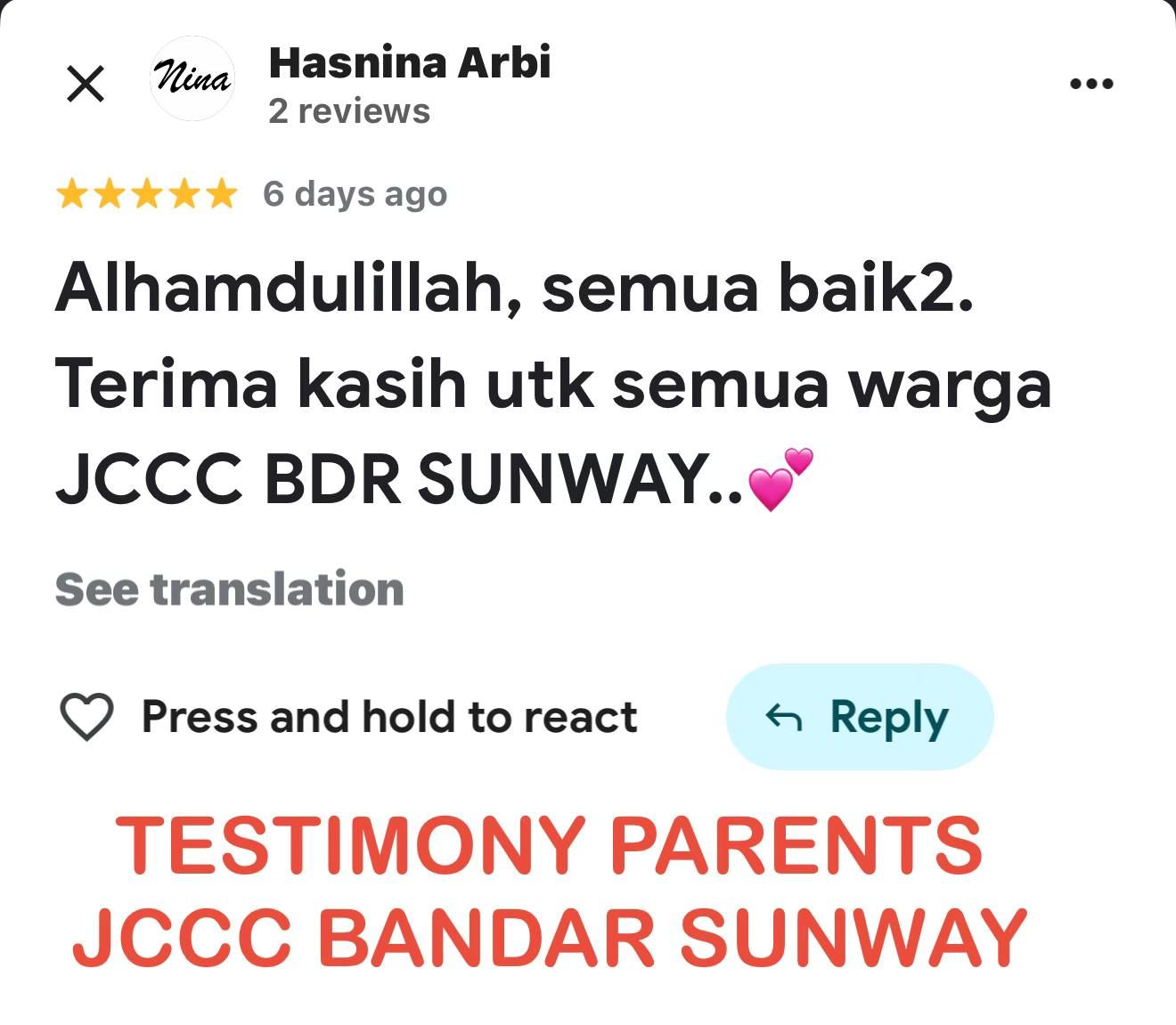 Testimoni Hasnina Arbi