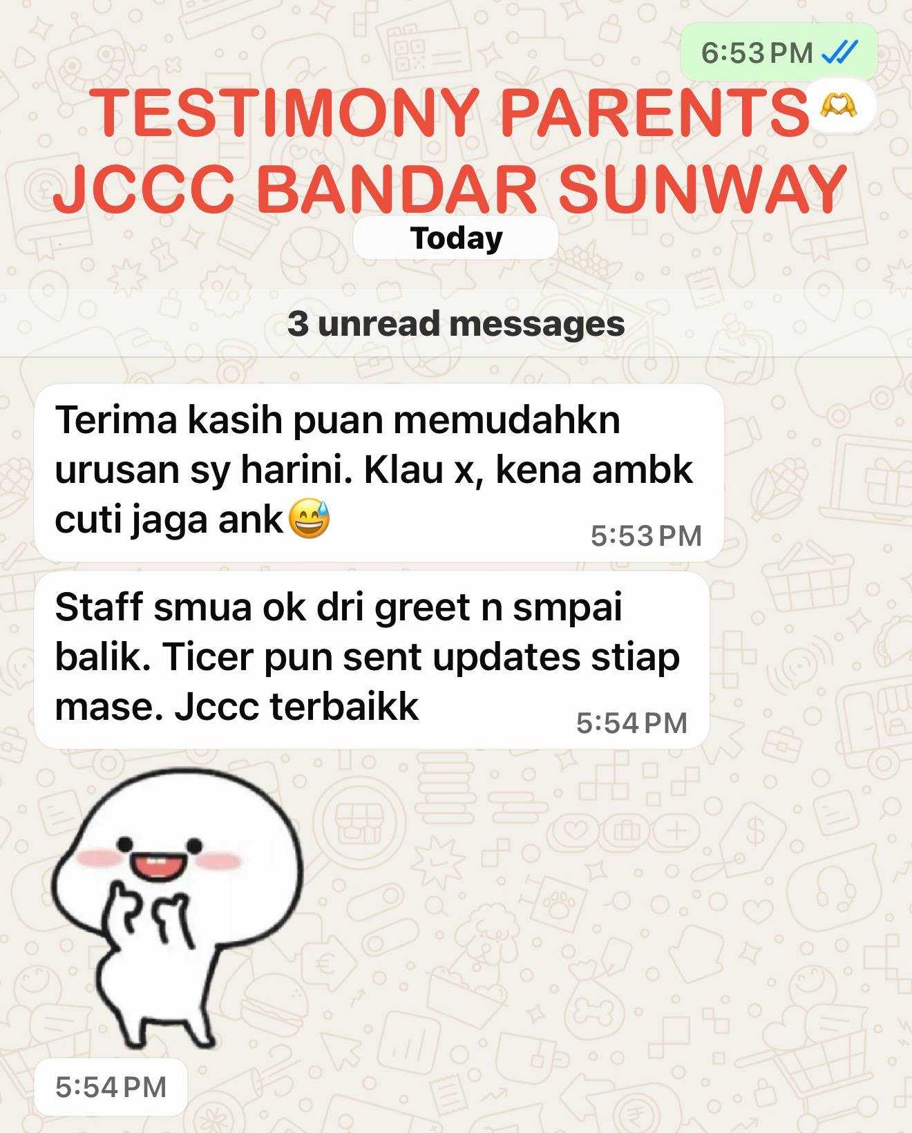 Feedback Parents Bandar Sunway (WhatsApp)